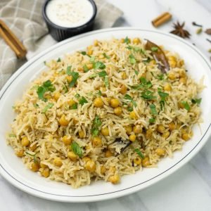 Chana Pulao (with raita)